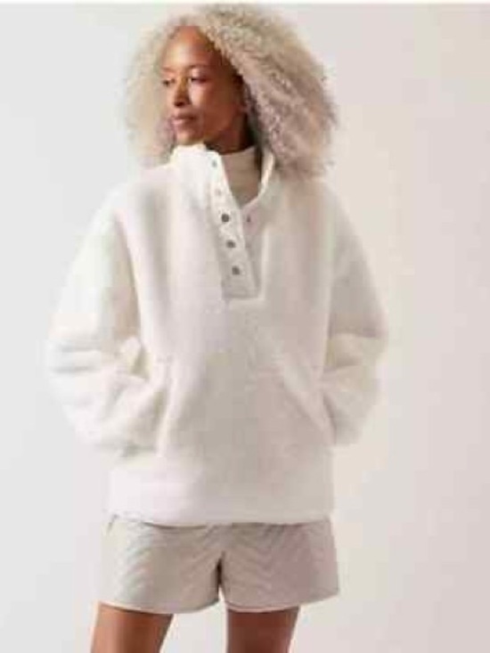 Athleta Jackets & Blazers - Athleta Cozy Sherpa Snap Sweatshirt | XL
